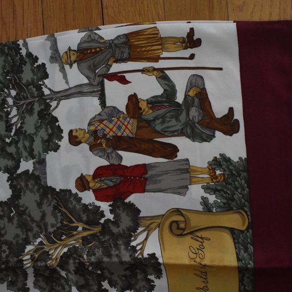 Burberry The World of Golf Scarf – Red/Maroon– Appears to be New - Picture 2 of 7